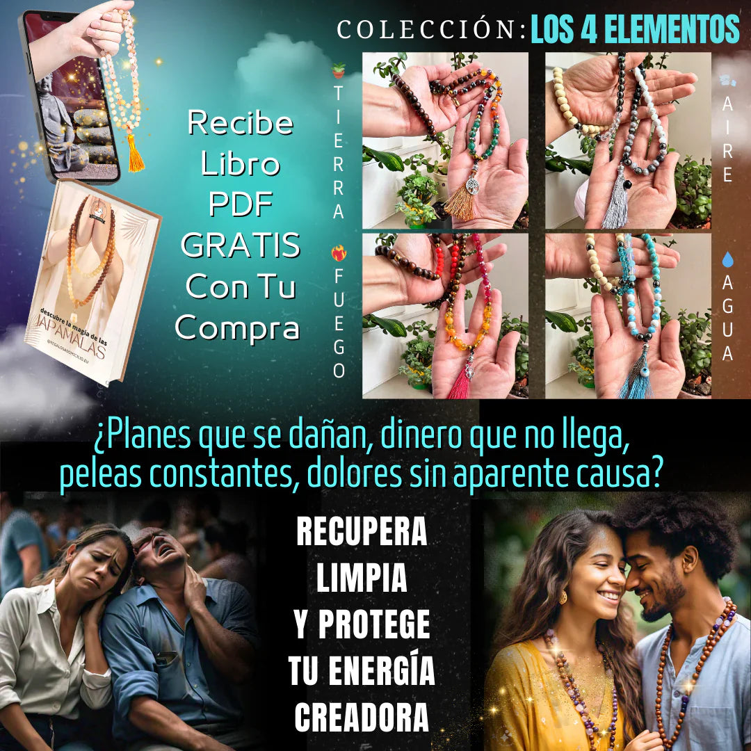📿 Collar Budista de Protección con Piedras Energéticas Auténticas