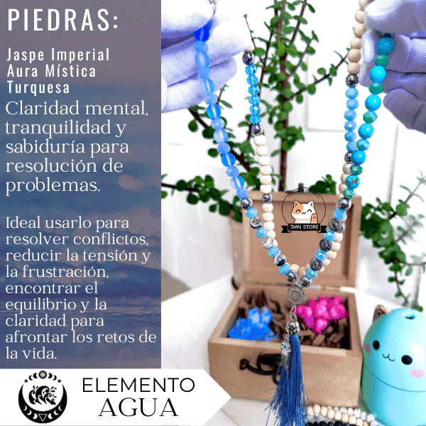 📿 Collar Budista de Protección con Piedras Energéticas Auténticas