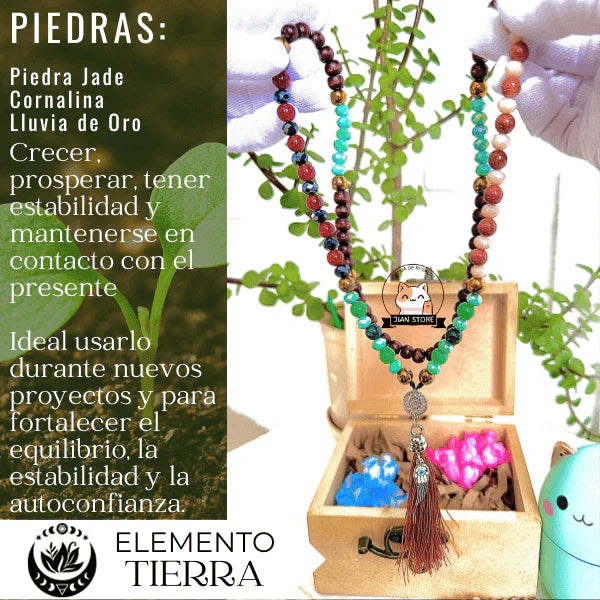 📿 Collar Budista de Protección con Piedras Energéticas Auténticas