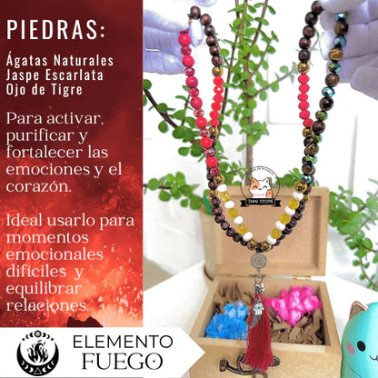 📿 Collar Budista de Protección con Piedras Energéticas Auténticas
